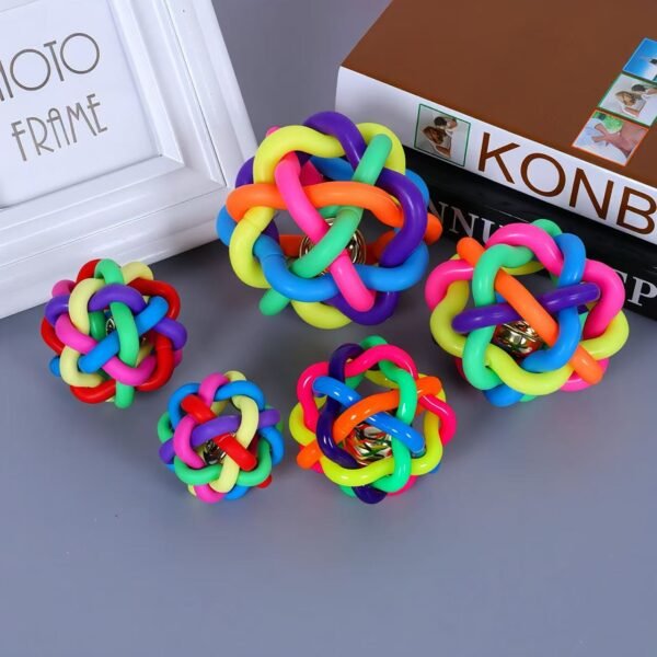 Colorful rolling bell pet toy ball