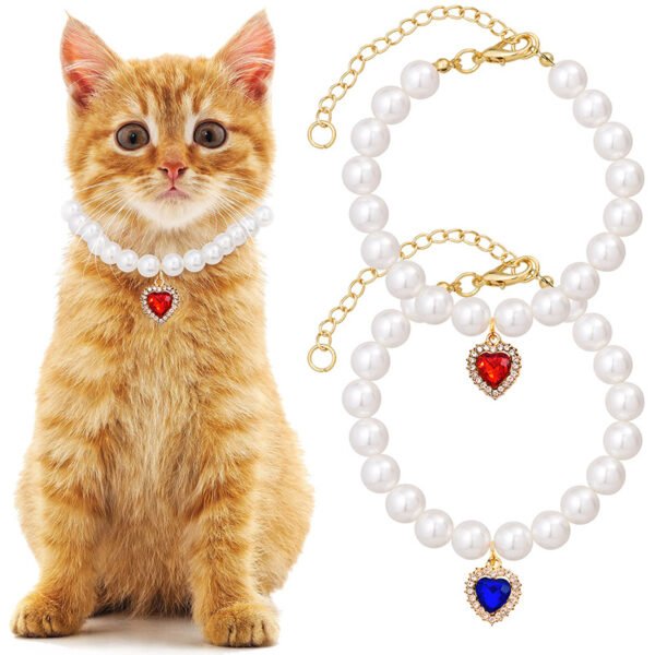 Pearl Chain Collar Necklace For Cat or Dog