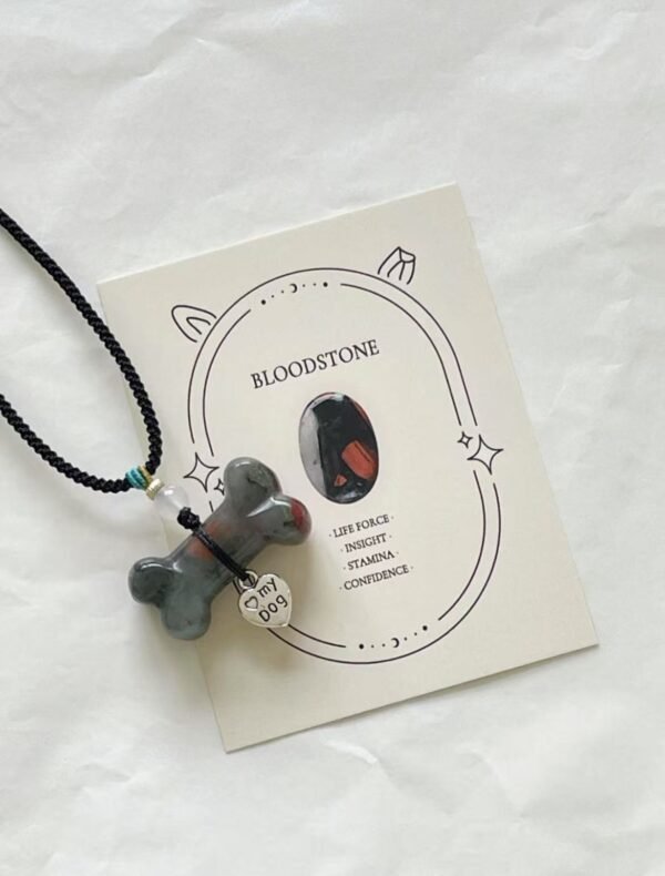 Bloodstone Natural Crystal Bone Necklace