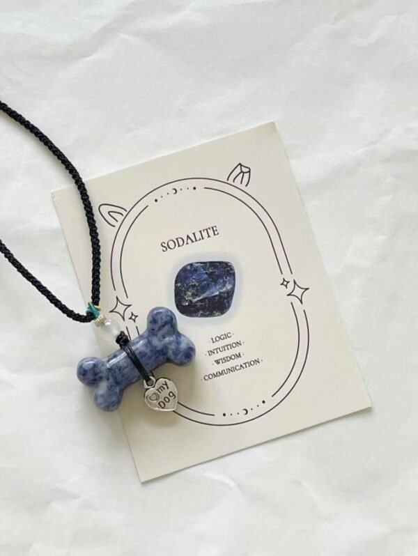 Blue Soda lite Crystal Bone Necklace